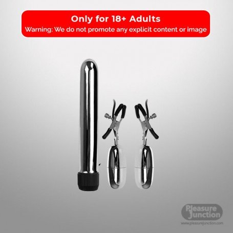 Fun Vibrator and Nipple Clamp Fiery Combo FV-018