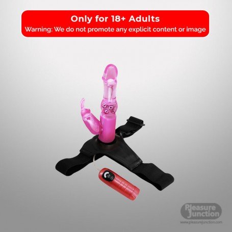 Baile Ultra Harness 7-inch Strap-on with Multi-speed Vibrations SO-033