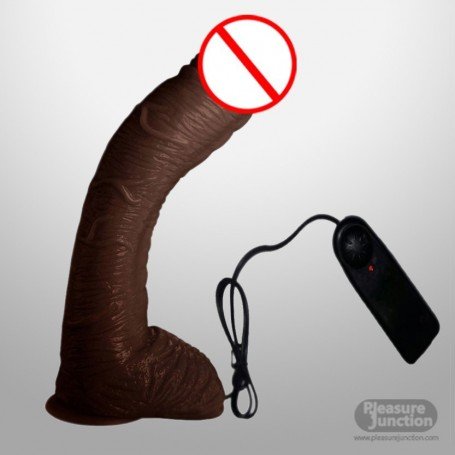 Big Bent 10" Suction Cup Chocolate Dong Vibrator RSV-075